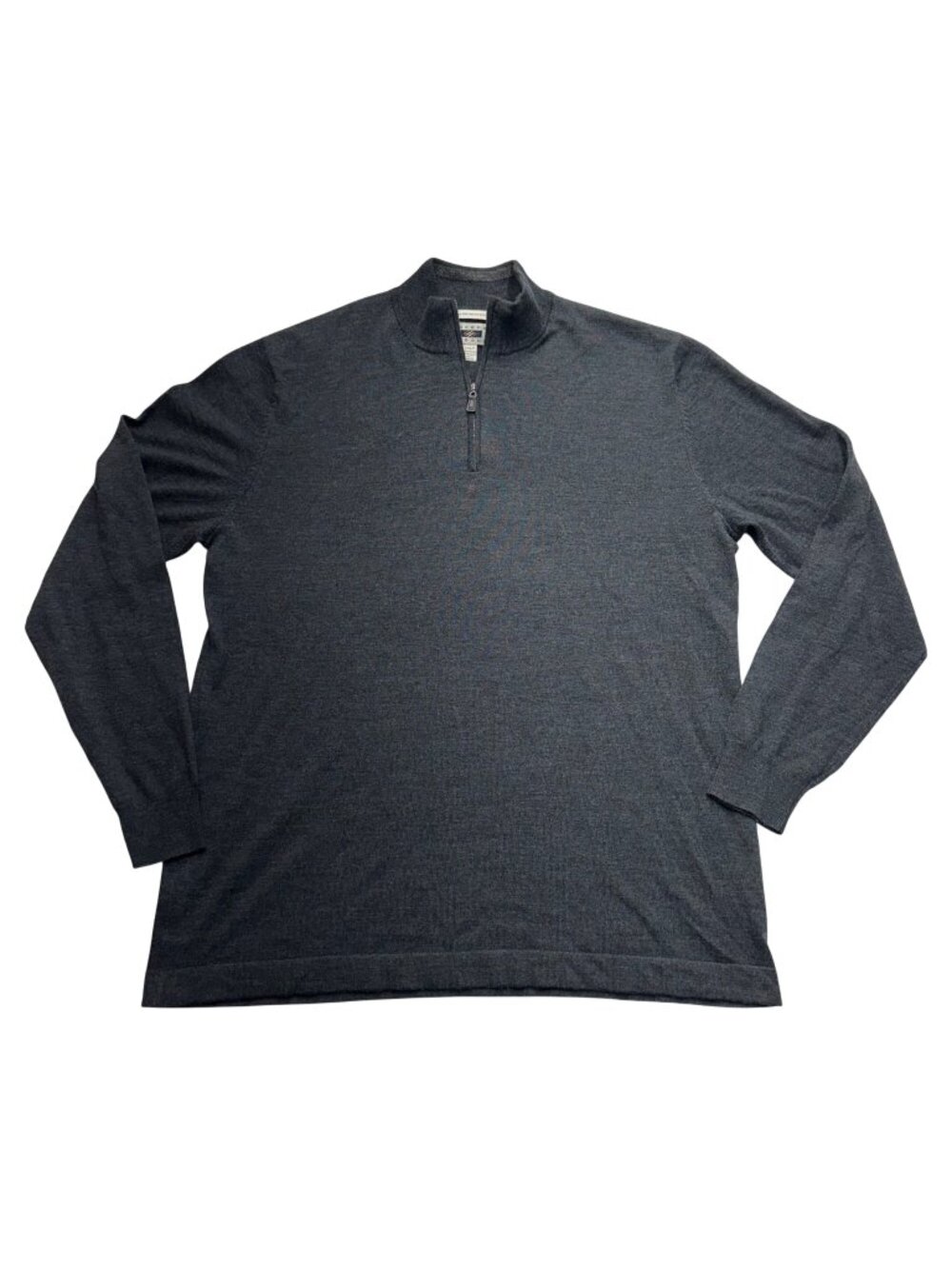 Joseph Abboud 100% Extra Fine Merino Wool Quarter Zip Sweater Size 2XL Tall Gray